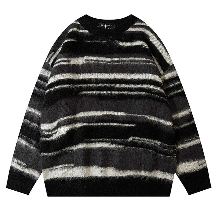 90's aesthetic striped knit sweater