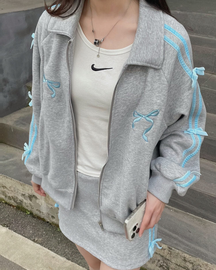 coquette bows side stripe track jacket