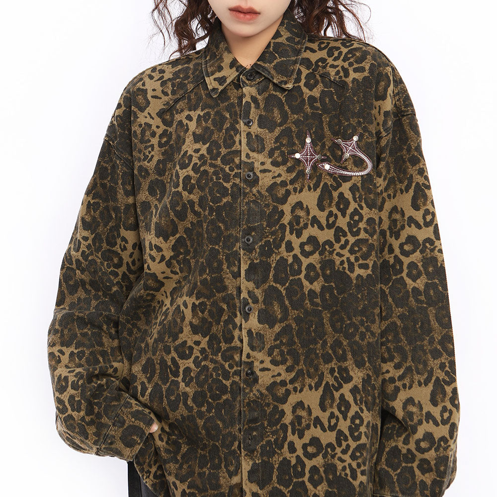 animal attraction leopard oversized jacket