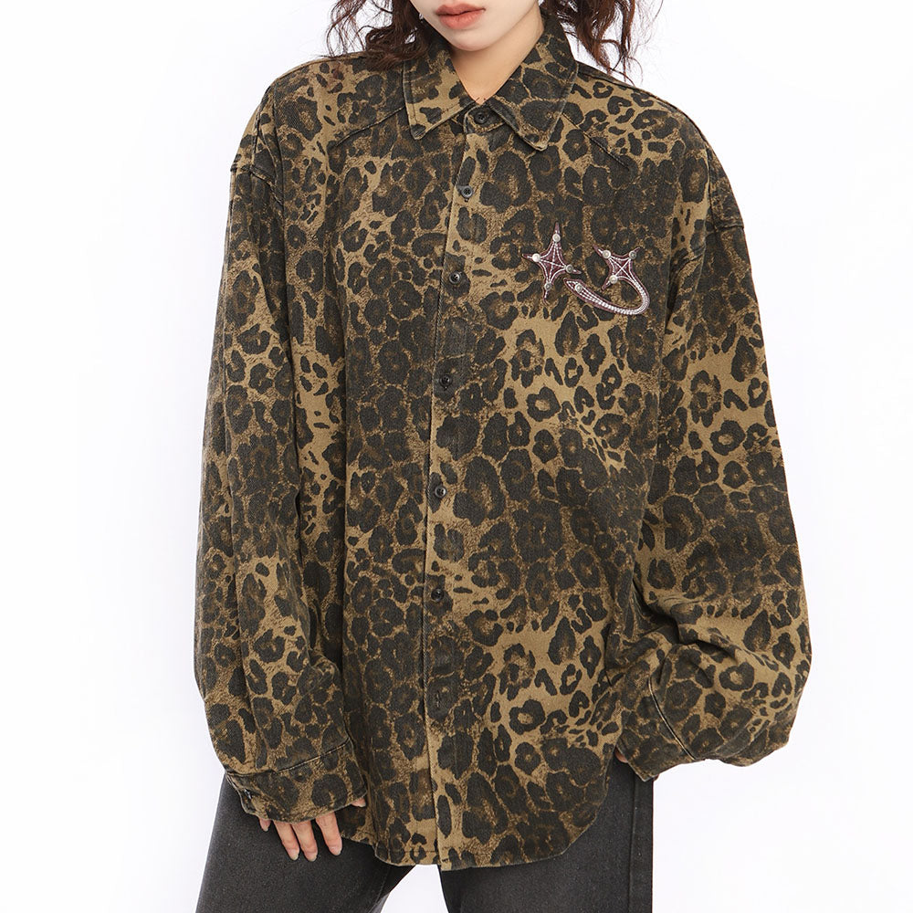animal attraction leopard oversized jacket