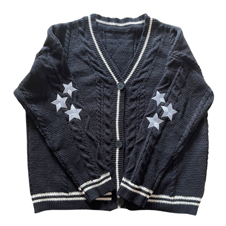 preppy aesthetic star cardigan