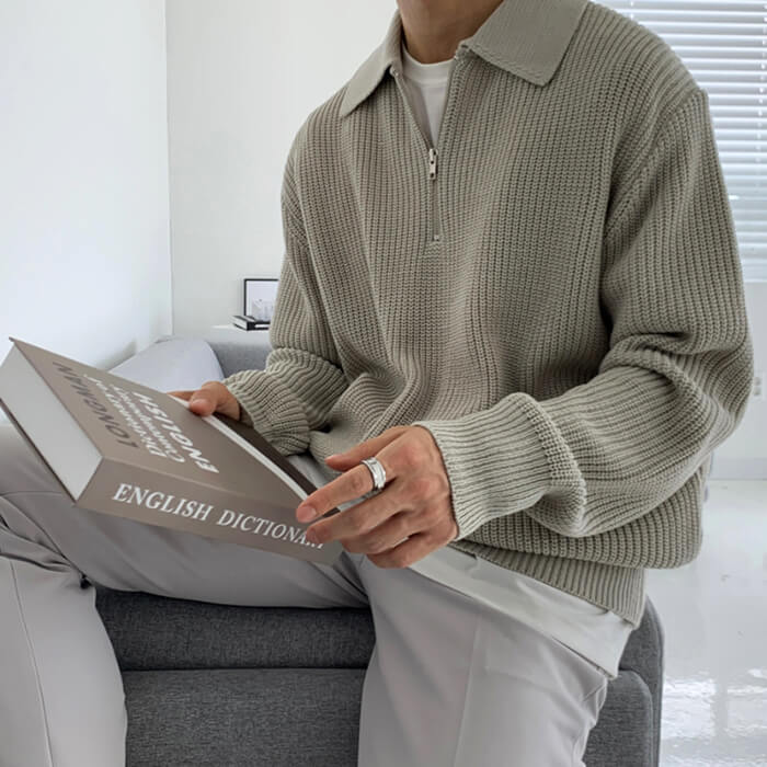 soft boy aesthetic knit pullover