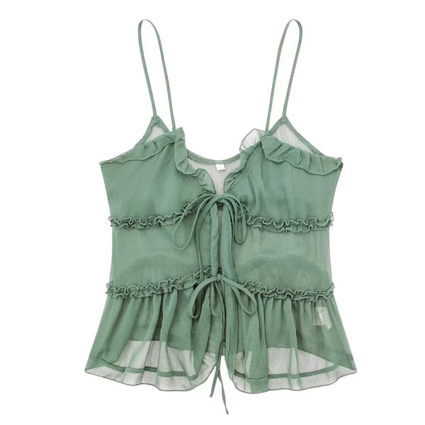soft girl aesthetic ruffle top