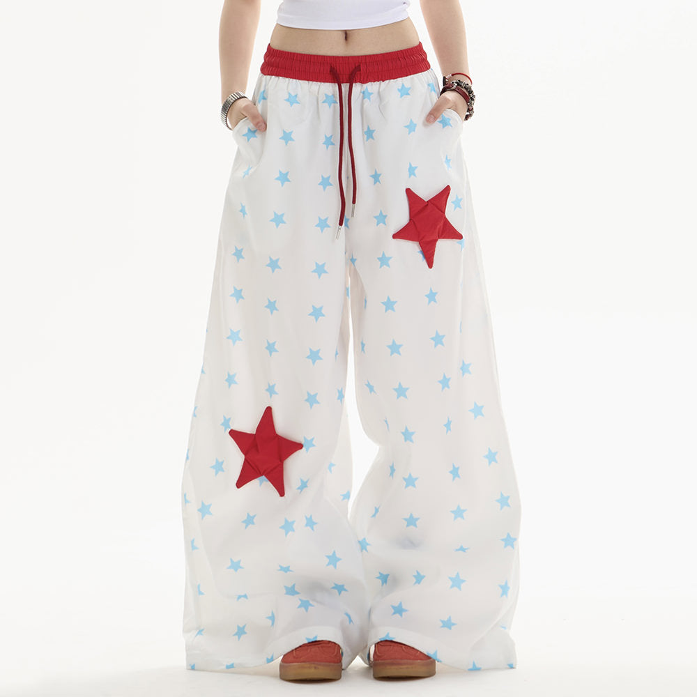 star girl aesthetic wide leg trousers