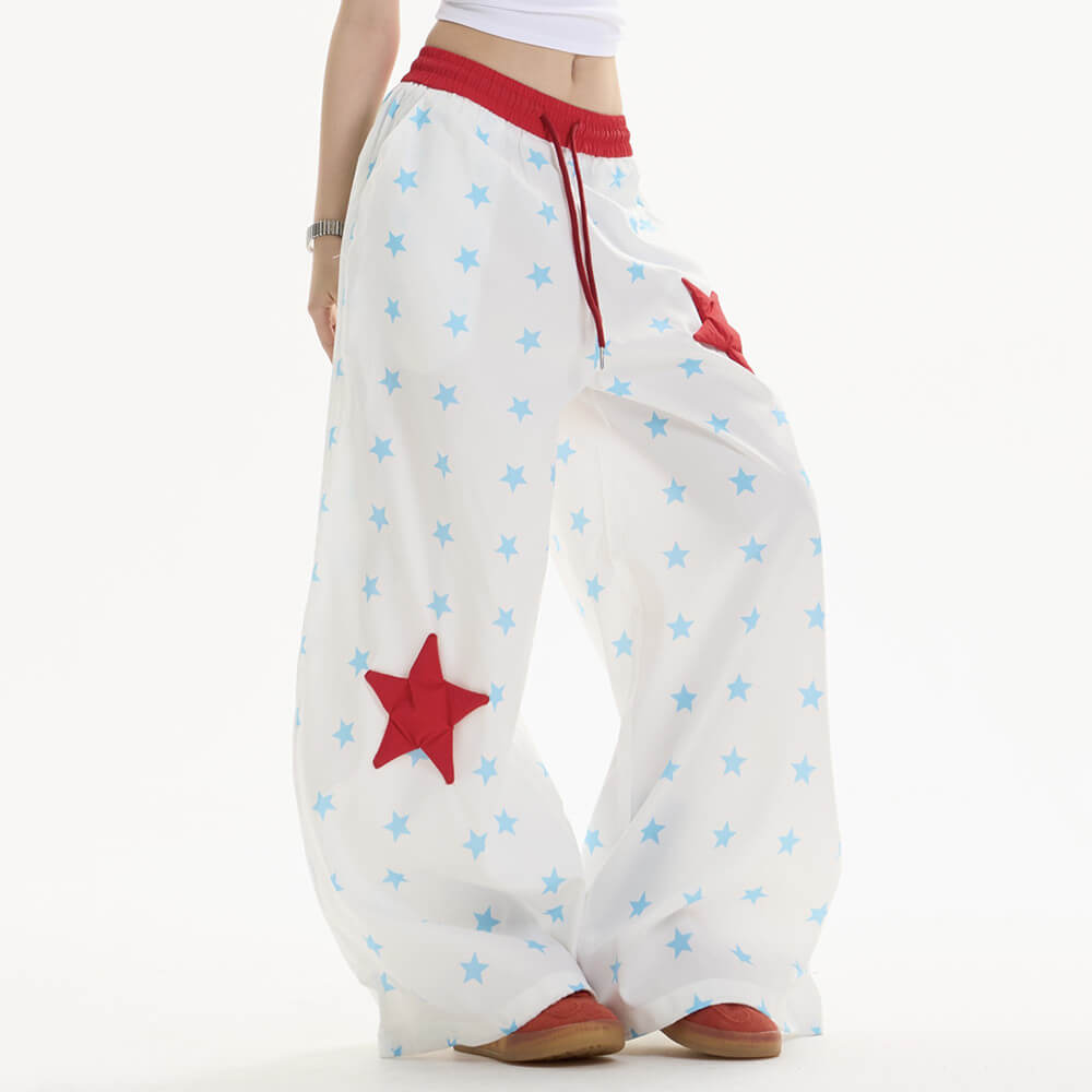 star girl aesthetic wide leg trousers