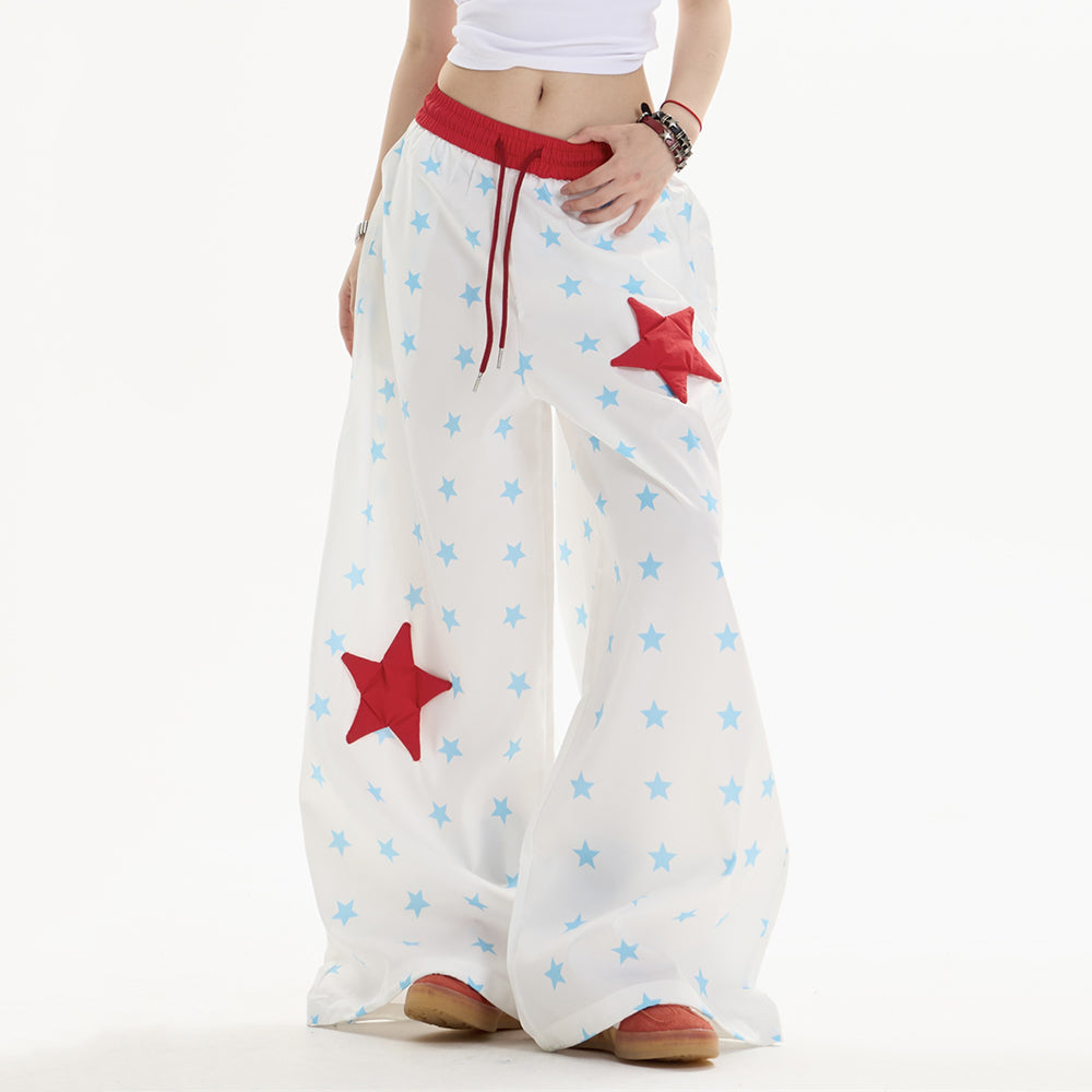 star girl aesthetic wide leg trousers