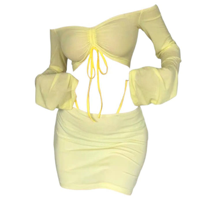 tropical sun top & skirt set