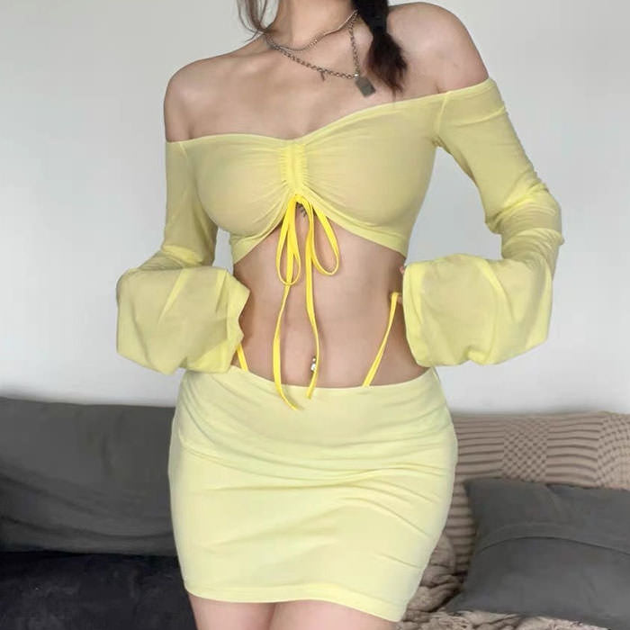 tropical sun top & skirt set